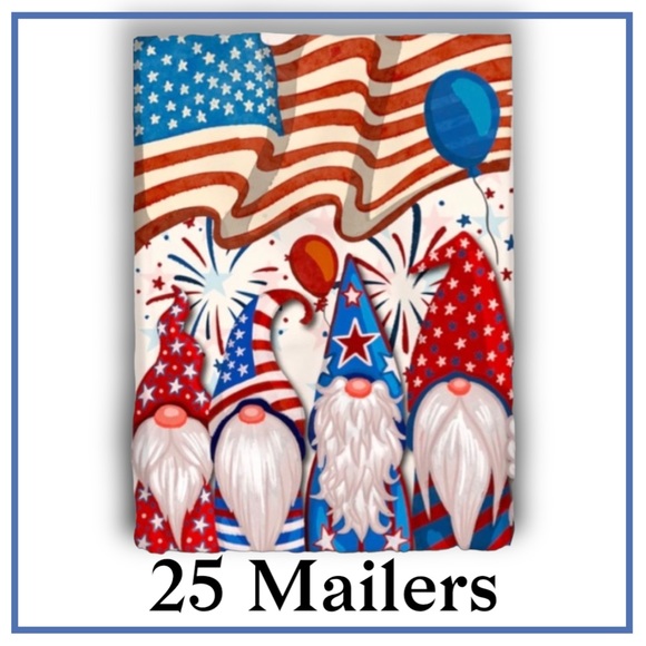 ( Quantity 25 10x13 ) Flag Fireworks Gnomes Poly Mailer Bags Shipping Envelopes - Picture 2 of 4